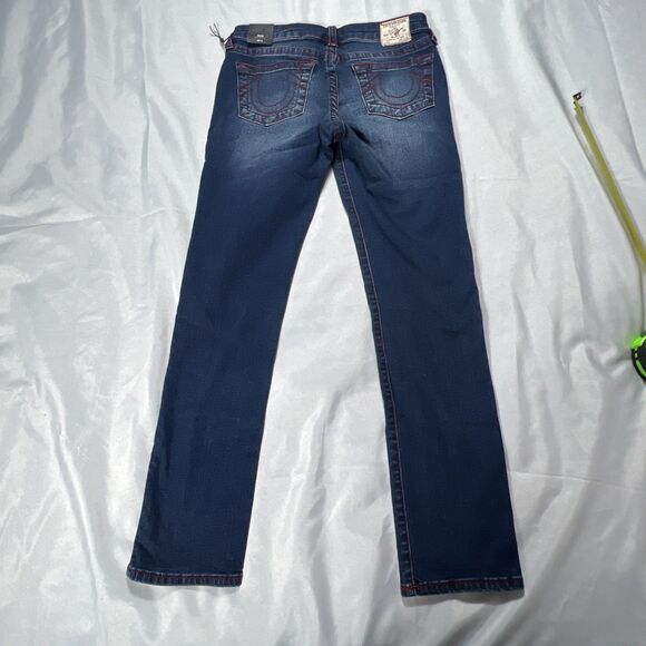 True Religion Rocco Red Stitched Boys Size 14 Relaxed Skinny Jeans NWT - Picture 2 of 13